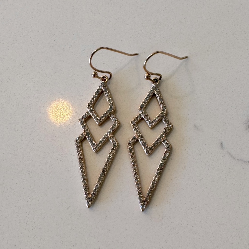 Stella & Dot Rose Gold and Crystal Earrings